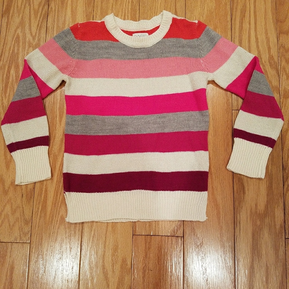 Girls Striped Long Sleeve Sweater